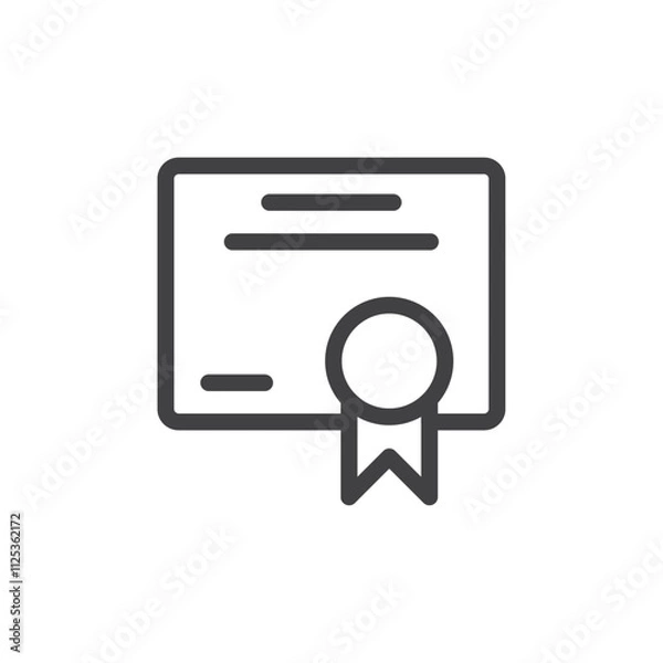 Fototapeta Certificate icon Simple outline vector logo