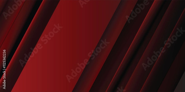 Fototapeta Red line with white architecture futuristic background minimal concept vector illustration subtle design.