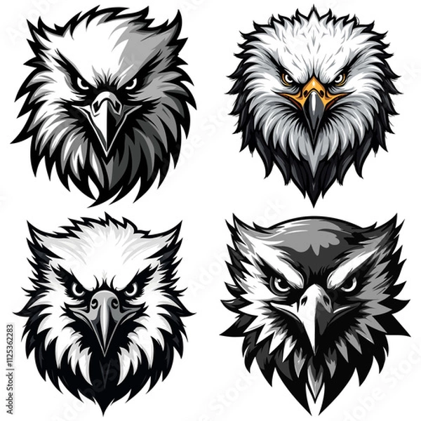 Obraz Eagle head logo icon vector illustration set