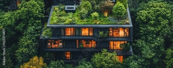 Fototapeta A terrain rich with trees and lush greenery, featuring a mix of green and brown hues.