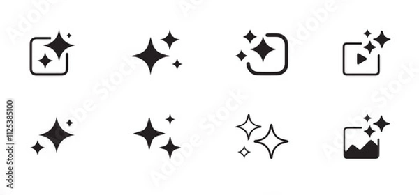 Obraz AI generate icon set. Sparkle Icon Set. AI star and square, artificial intelligence. Vector Illustration Design
