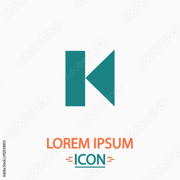 Obraz Back Track button computer symbol