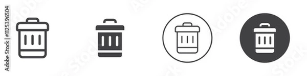 Fototapeta Trash icon Simple outline vector logo