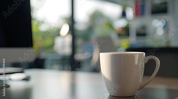 Fototapeta cup of tea to the desk in the office