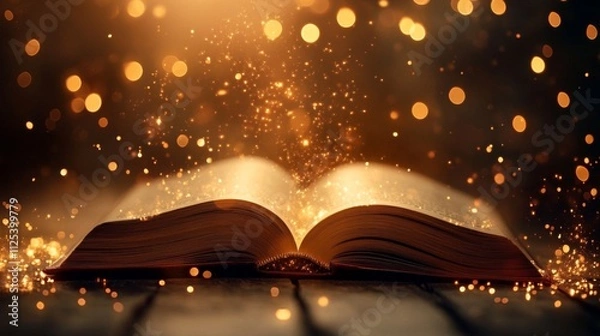 Fototapeta A wondrous journey through the pages of an open book.