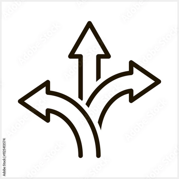 Fototapeta Trafic way icon isolated Road arrow Sketch print vector stock illustration