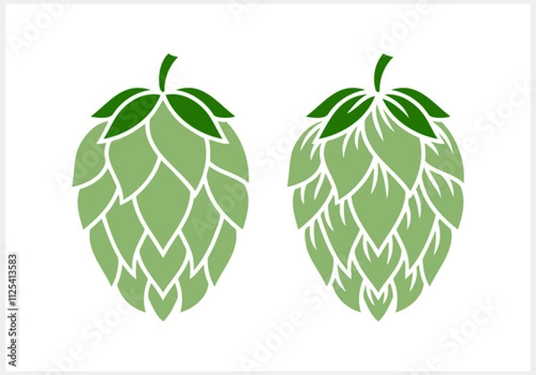 Fototapeta Hop cone icon. Design element for logo, emblem, restaurant menu, craft beer pub, brewery. Vector stock illustration