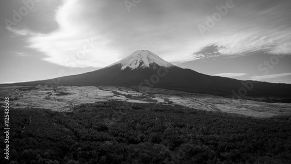 Fototapeta Dramatic Mount Fuji pano
