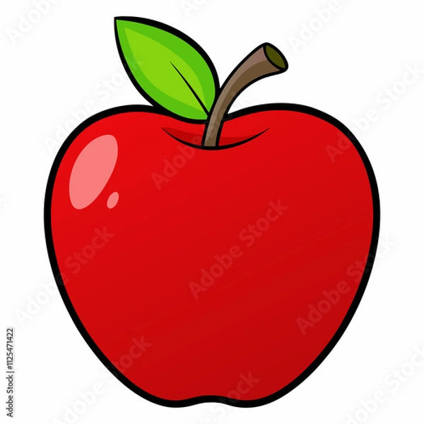 Fototapeta red apple cartoon