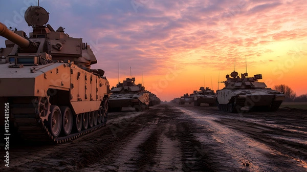 Fototapeta A U.S. Army base in Germany hosting joint training exercises with allied NATO forces.