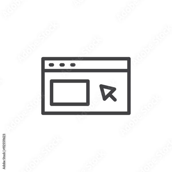 Fototapeta Webpage and cursor icon Vector logo outline