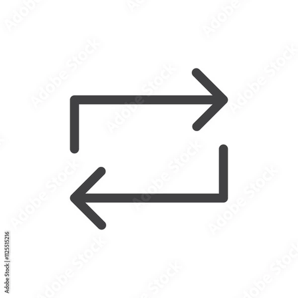 Fototapeta Reverse button icon Vector logo outline