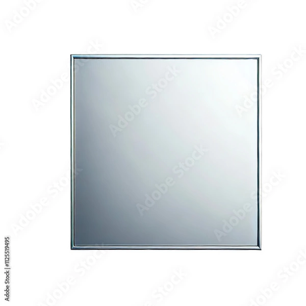 Fototapeta PNG of Minimalist square mirror with a sleek metallic frame on transparent background