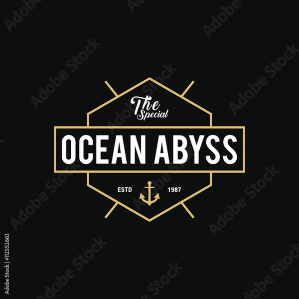Fototapeta Vintage nautical logo, Retro design element