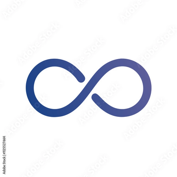 Obraz An infinite symbol elegantly displayed on a clean white background, representing eternity and continuity.