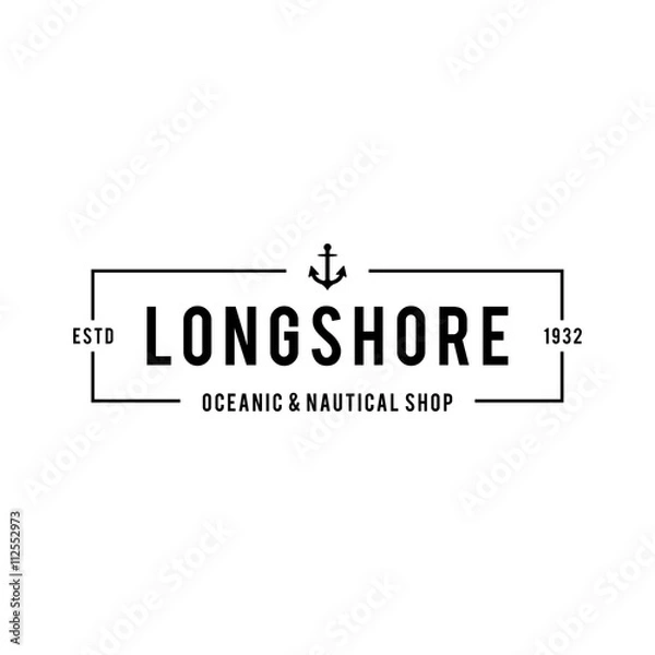 Obraz Vintage nautical logo, Retro design element