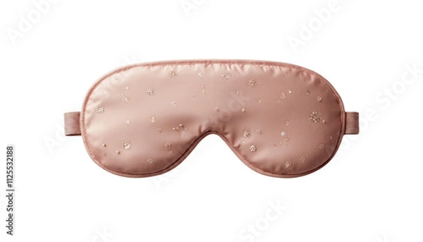 Fototapeta PNG of Elegant pink sleep mask adorned with delicate floral patterns, perfect for a restful night on transparent background
