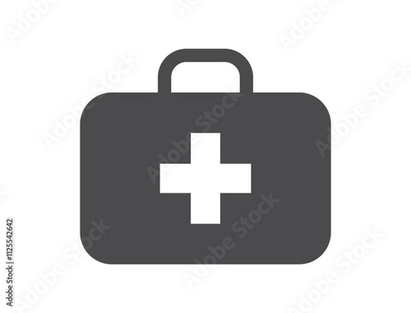 Obraz medical case flat icon. first aid kit symbol. healthcare and medical symbol. isolated vector image in simple style