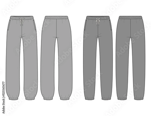 Obraz Women's Joggers Sweatpants Vector Technical Flats
