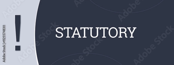 Obraz Statutory. A blue banner illustration with white text.