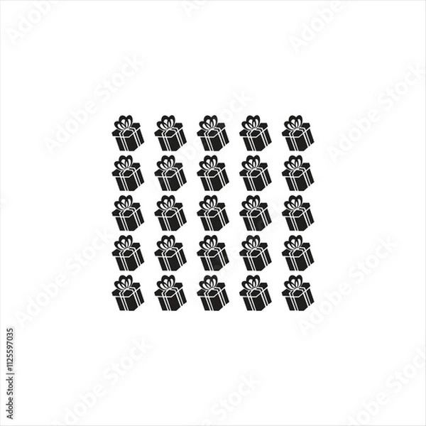 Obraz Present gift box icon. Vector isolated elements. Christmas gift icon illustration vector symbol. Surprise present linear design. 