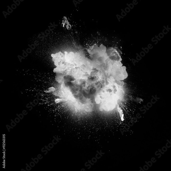 Obraz White explosion on the black background