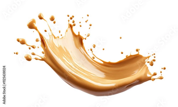 Fototapeta Splash peanut butter isolated on transparent background 