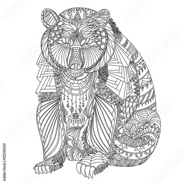Fototapeta Patterned bear illustration