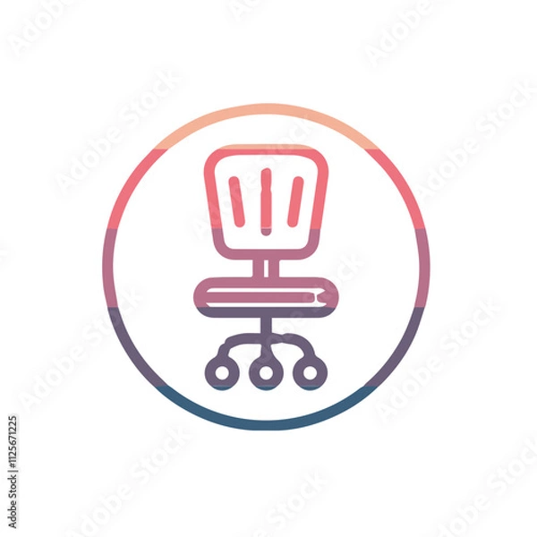 Obraz Chair icon symbol vector image illustration
