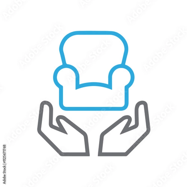 Obraz Chair icon symbol vector image illustration
