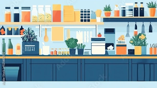 Fototapeta online marketplace flat design front view digital shop animation Complementary Color Scheme