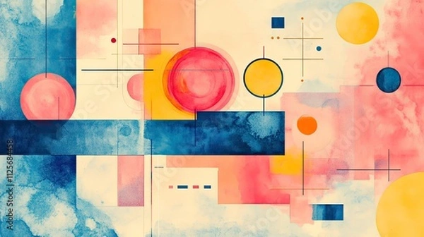 Fototapeta payment gateway flat design top view transaction system watercolor Complementary Color Scheme