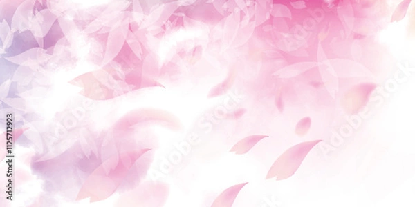 Fototapeta 和柄　年賀状　桜　背景