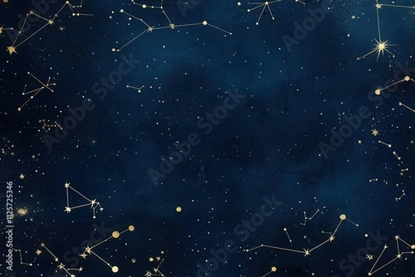 Obraz A starry night sky filled with constellations and celestial bodies.