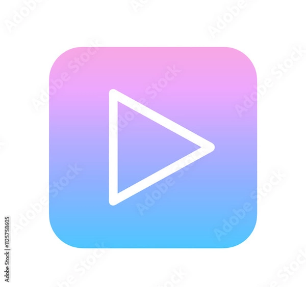 Fototapeta ピンクと青のグラデーション｜再生ボタン