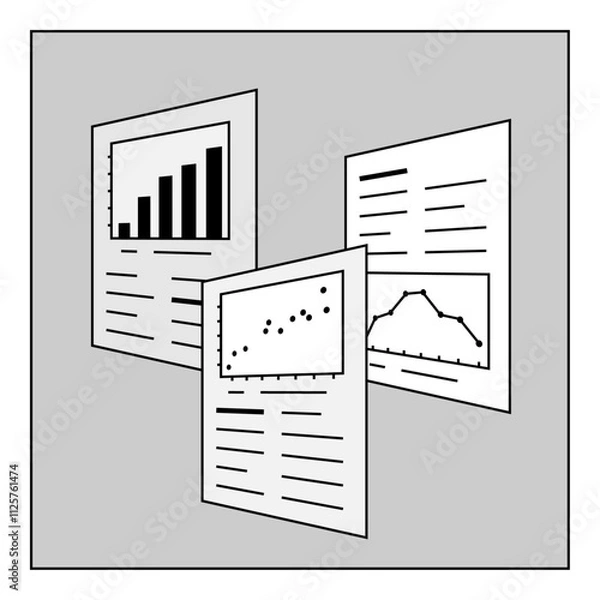 Fototapeta 書類遠近イラスト