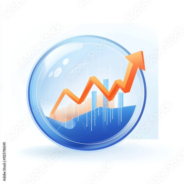Obraz business graph with arrow