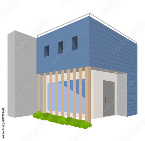 Obraz モダンな立方体型の住宅のベクターイラスト
