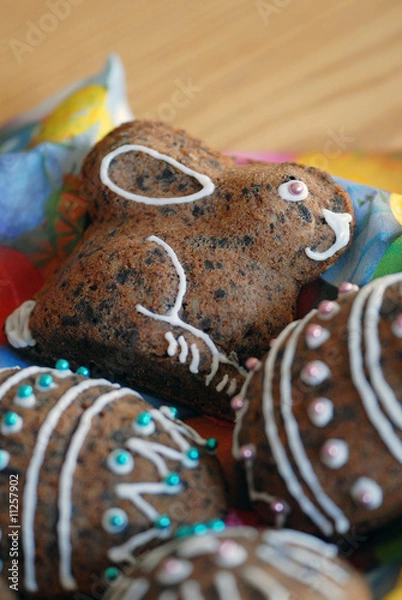 Obraz ostern, osterhase, kuchen