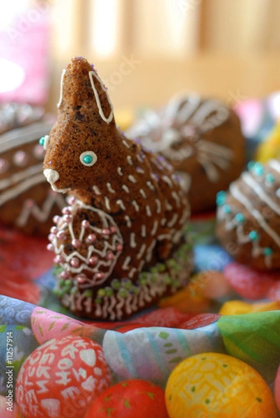 Obraz ostern, osterhase, kuchen