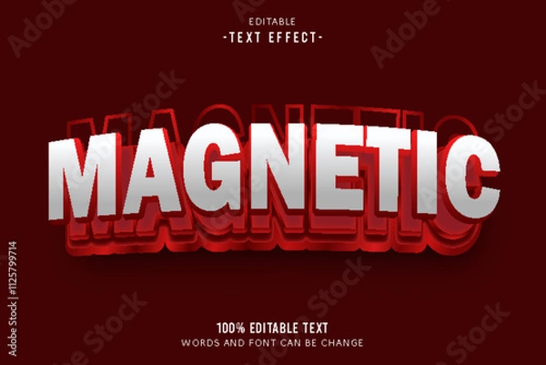 Obraz Magnetic editable text effect 3d emboss modern style