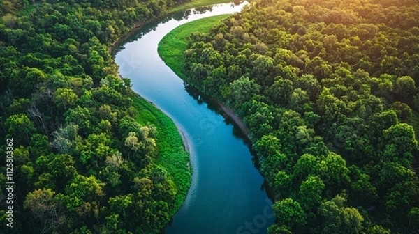 Fototapeta A flowing river symbolizing the continuous journey of professional development.