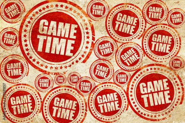 Obraz game time, red stamp on a grunge paper texture
