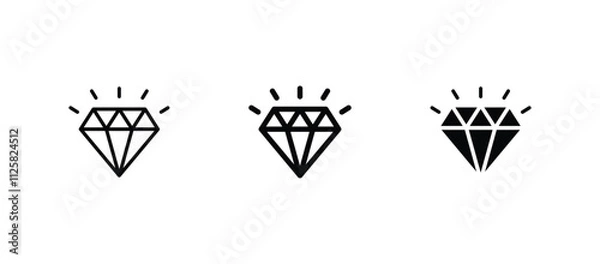 Obraz diamond icon set vector. diamond sign icon for web site	