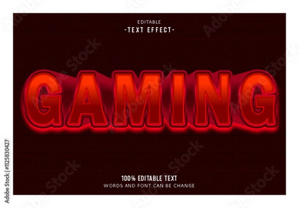 Obraz Gaming editable text effect 3d emboss neon style