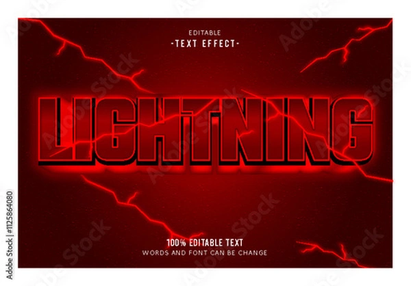 Obraz Lightning editable text effect 3d emboss neon style
