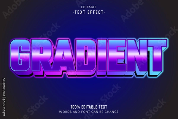 Obraz Gradient editable text effect 3d 80s style