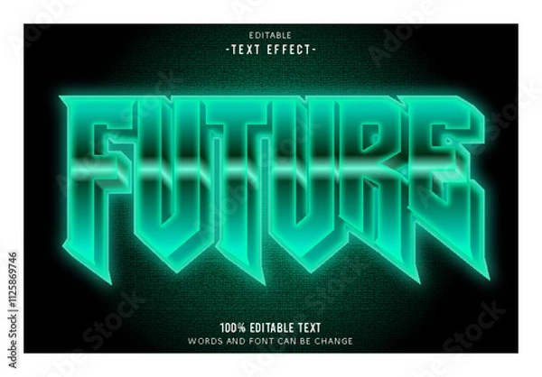 Obraz Future editable text effect 3d emboss neon style