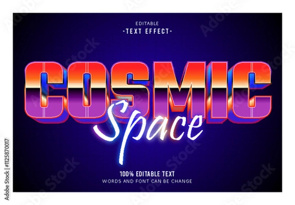 Obraz Cosmic Space editable text effect 3d emboss 80’s style