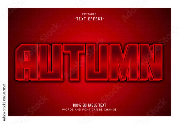 Obraz Autumn editable text effect 3d emboss modern style